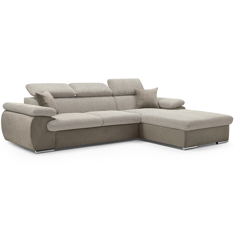 Sedací souprava COOL | 281x191 cm | rozkládací + úložný prostor | PRAVÁ | béžová 02/03