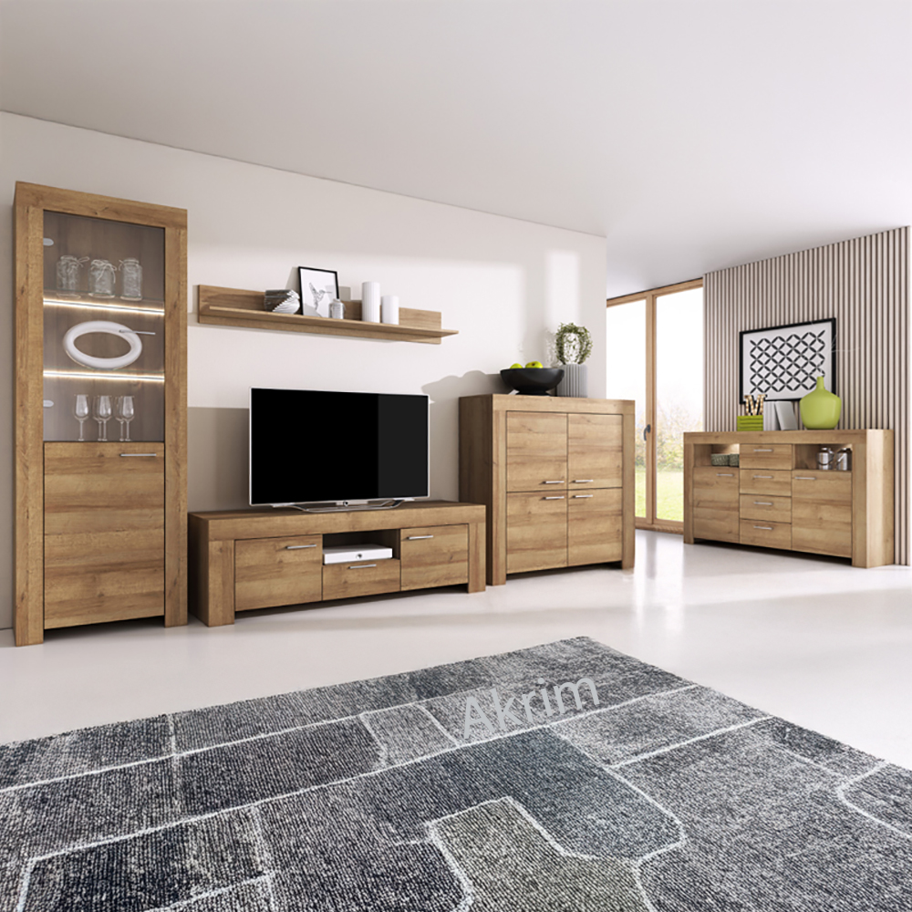 Obývací stěna SKY | 5 dílů | sestava C | 345 cm + 155 cm | riviera