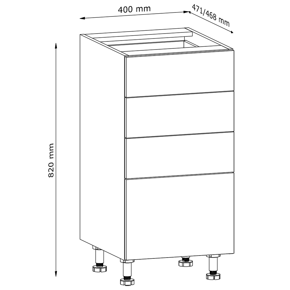 LANGEN ap | dolní skříňka D40S4 | push open | artisan