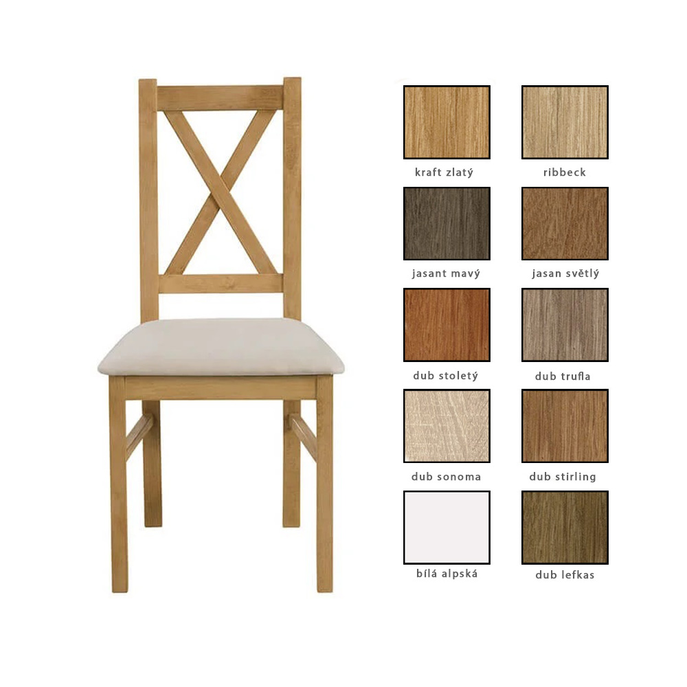 Jídelní židle PAXOS | masiv | VÝBĚR TKANIN | jasan světlý