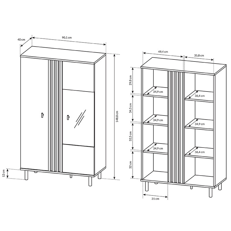 Obývací stěna MADIS | sestava A | 4 díly |  artisan/antracit