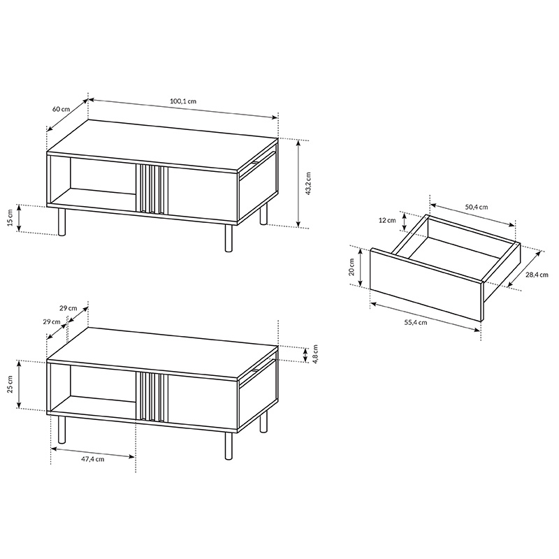 Obývací stěna MADIS | sestava B | 4 díly |  artisan/antracit