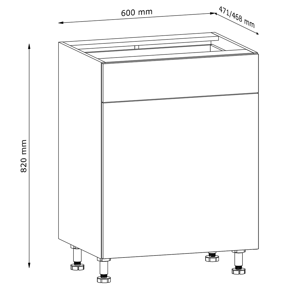 LANGEN bp | dolní skříňka D60S1 | push open | UNI provedení | béžová