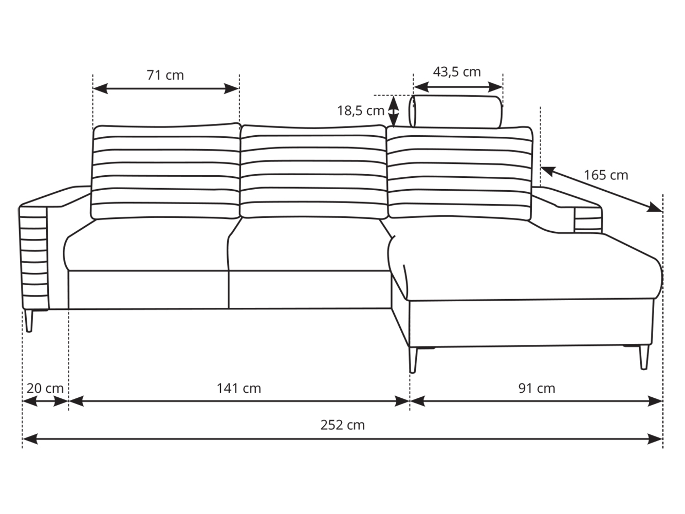 Sedací souprava COLLIN | LEVÁ | záhlavník v ceně | VÝBĚR LÁTEK