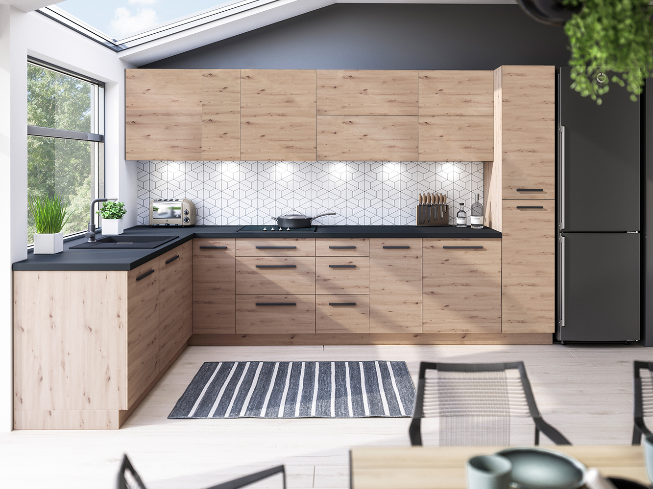 LANGEN au | dolní skříňka D90N rohová | s úchyty | artisan