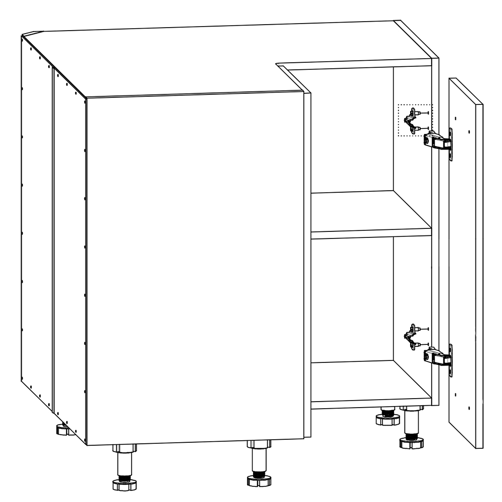 LANGEN au | dolní skříňka D90N rohová | s úchyty | artisan