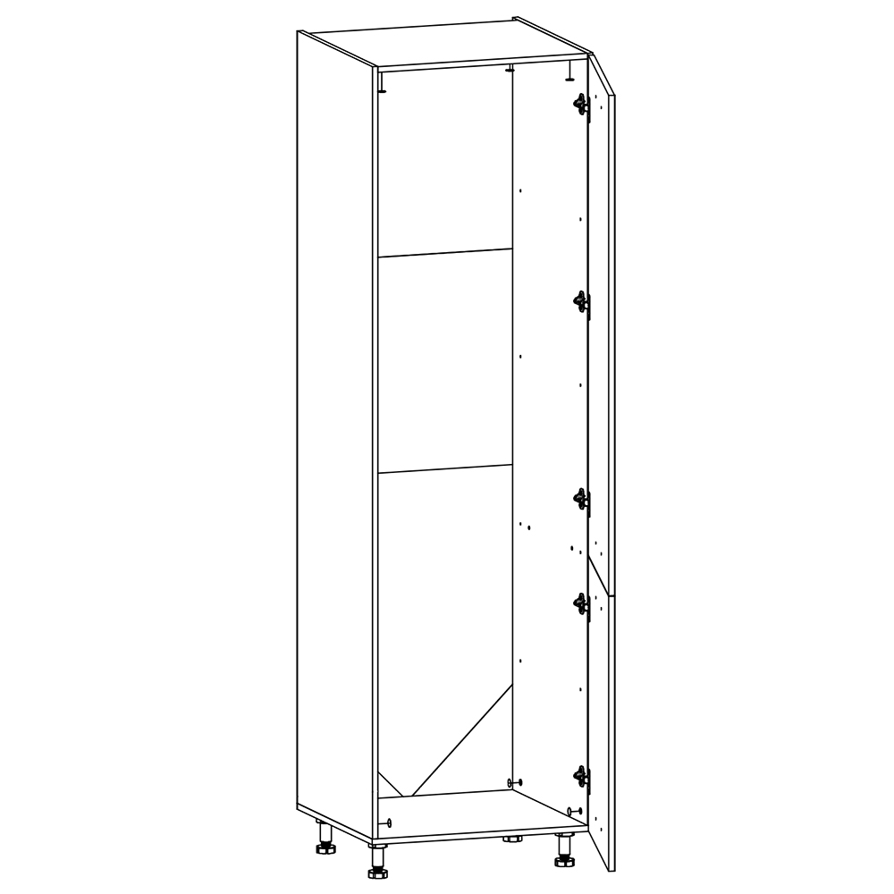 LANGEN au | skříňka D60ZL pro vestavnou lednici | s úchyty | UNI provedení | artisan