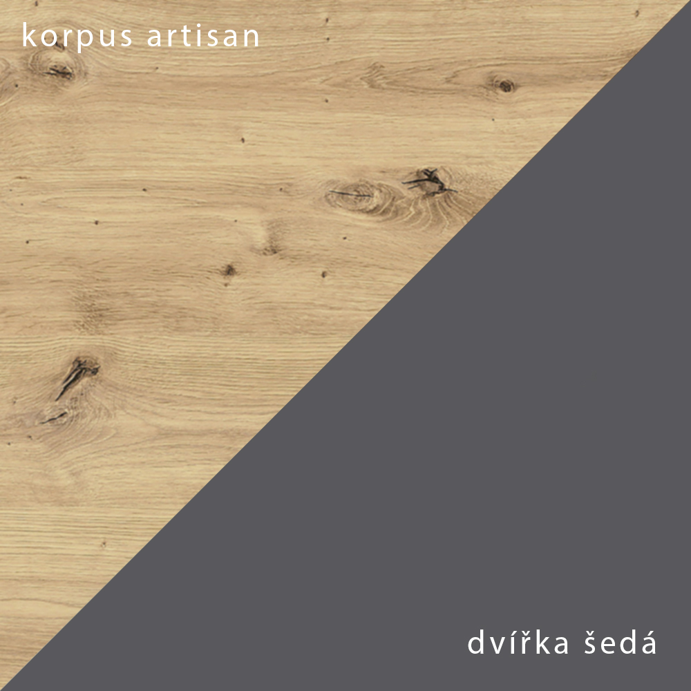 LANGEN su | skříňka D60ZL pro vestavnou lednici | s úchyty | UNI provedení | šedá