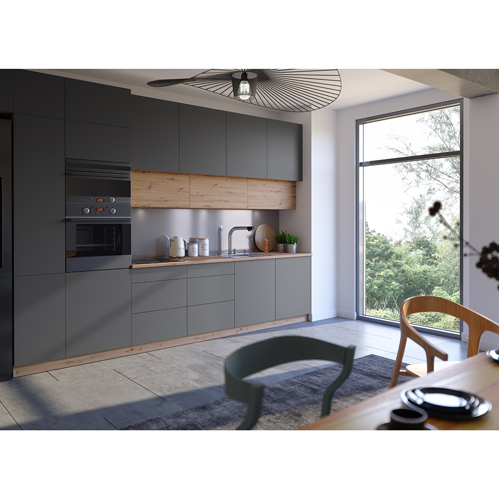 LANGEN su | skříňka D60ZL pro vestavnou lednici | s úchyty | UNI provedení | šedá