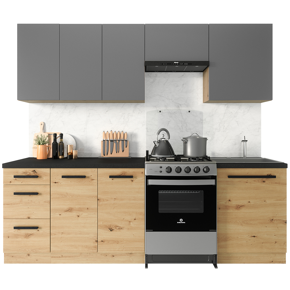 LANGEN su | skříňka D60ZL pro vestavnou lednici | s úchyty | UNI provedení | šedá