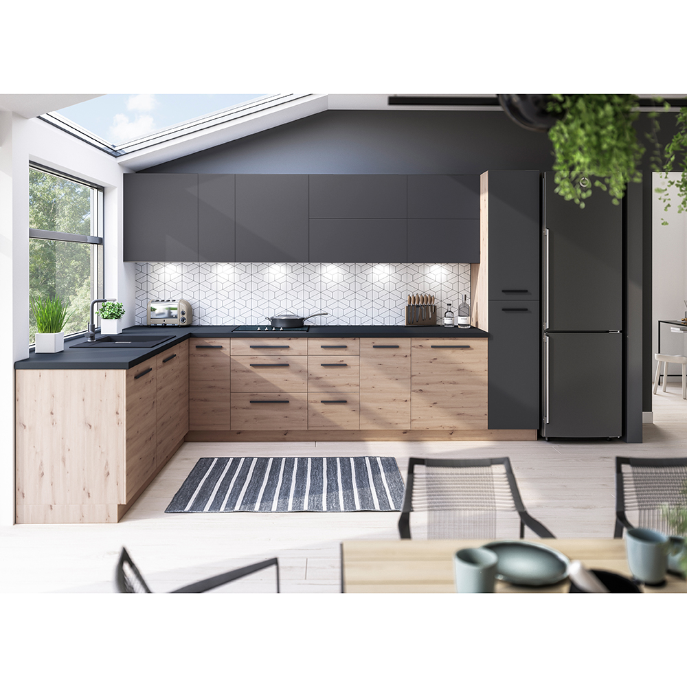 LANGEN su | skříňka D60ZL pro vestavnou lednici | s úchyty | UNI provedení | šedá