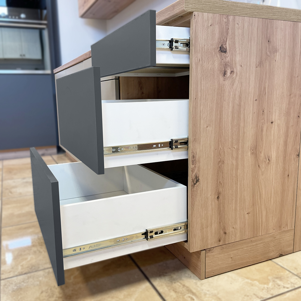 LANGEN su | skříňka D60ZL pro vestavnou lednici | s úchyty | UNI provedení | šedá