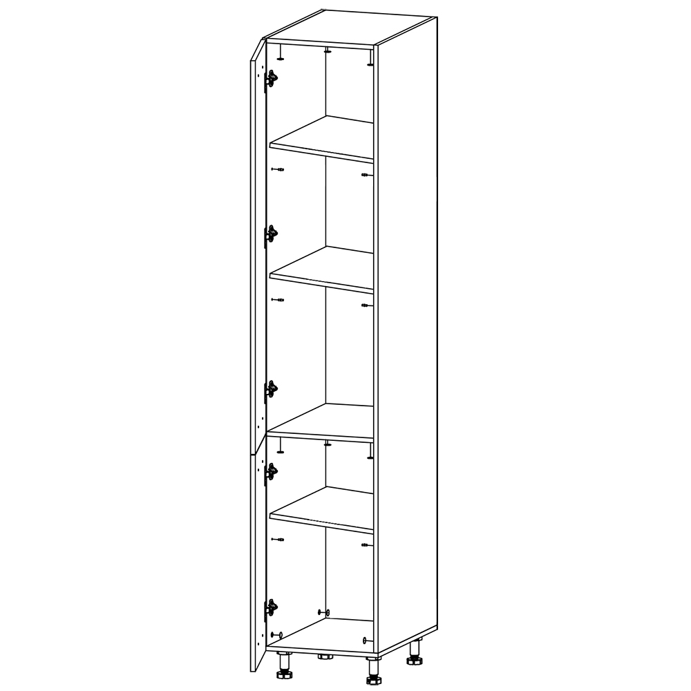 LANGEN ap | potravinová skříňka D40SP policová, regál | push open | UNI provedení | artisan