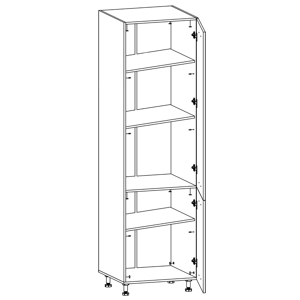 LANGEN bp  | potravinová skříňka D60R policová, regál | push open | UNI provedení | béžová