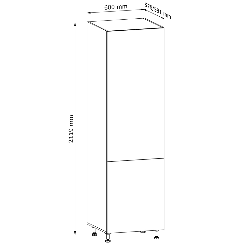 LANGEN bu | potravinová skříňka D60R policová, regál | s úchytem | UNI provedení | béžová