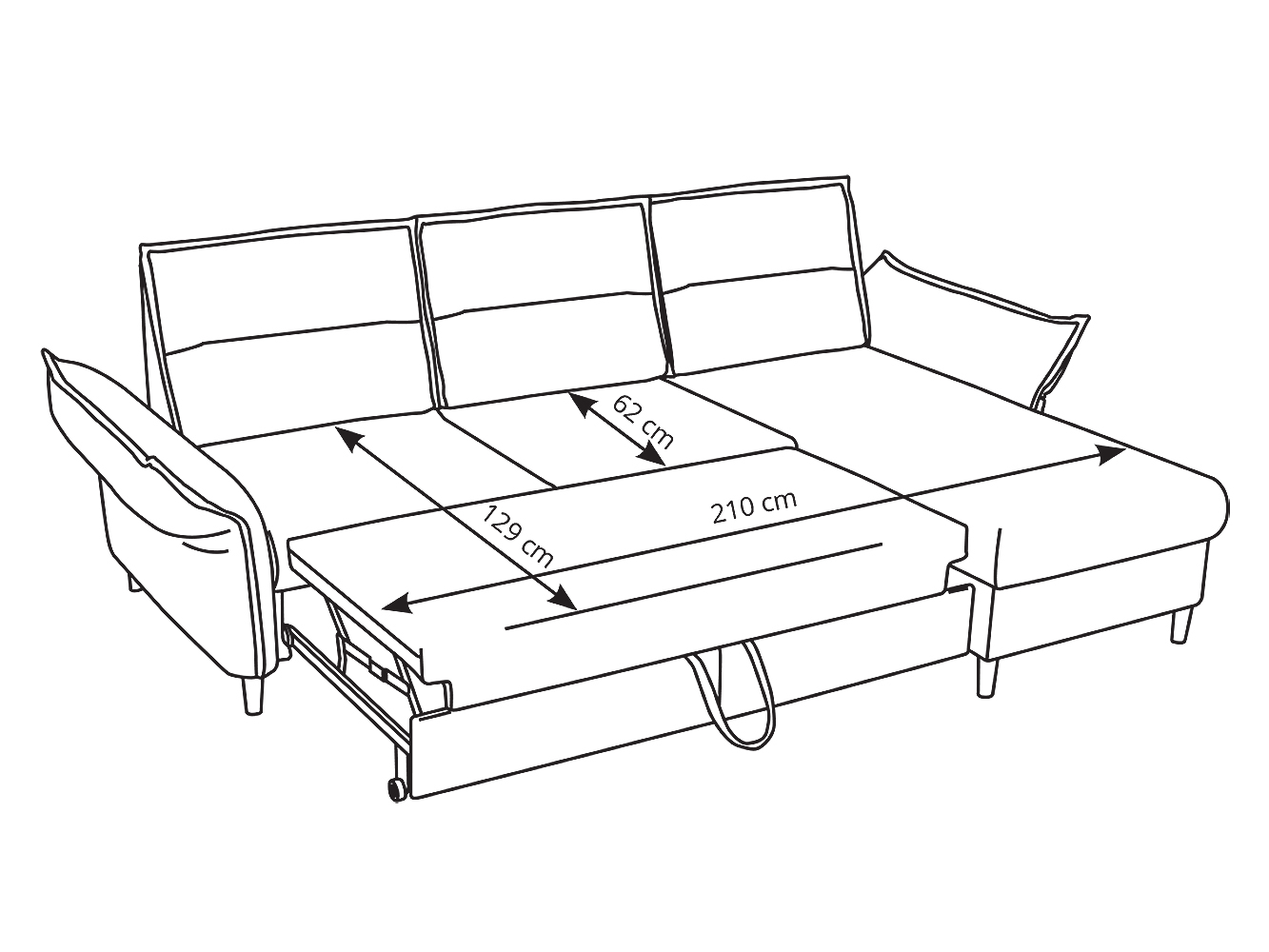 Sedací souprava MILANO | 272x167 | PRAVÁ | rozkládací + úložný prostor | šedá | POSLEDNÍ KUS