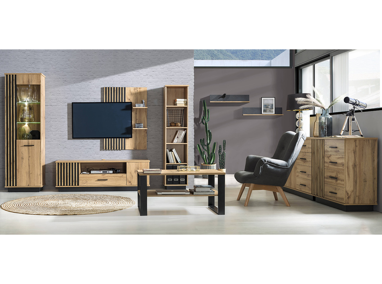 Lamelo DOL | regál La10 | dub wotan/černá