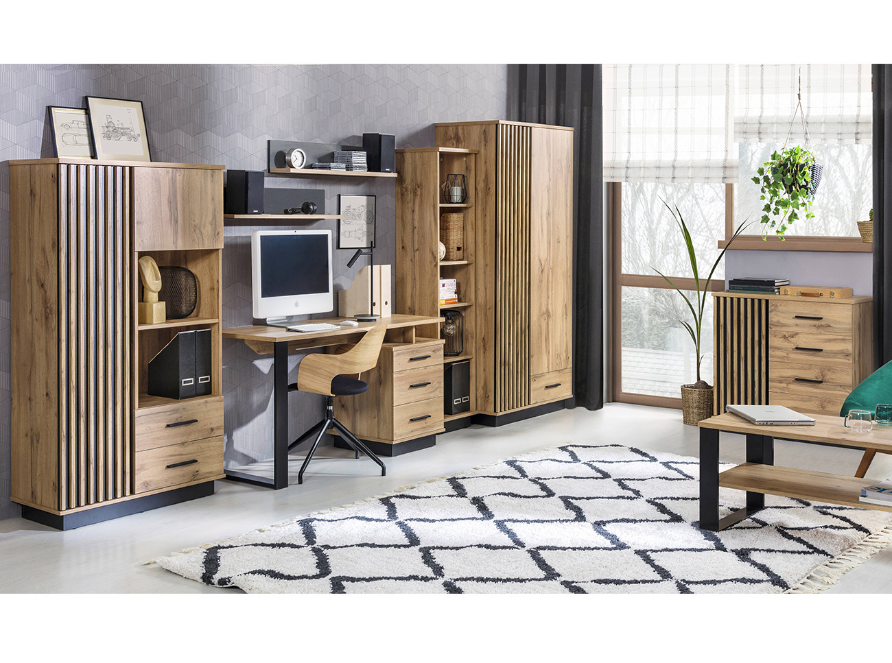 Lamelo DOL | regál La10 | dub wotan/černá