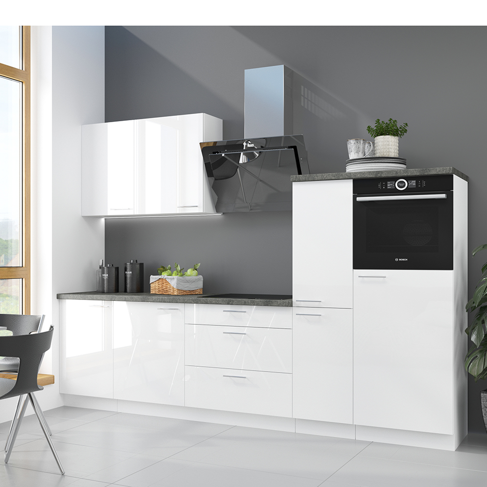 LARA wh | dolní skříňka 105ND 1F rohová | 105x60 cm | UNI dvířka | bílá lesk