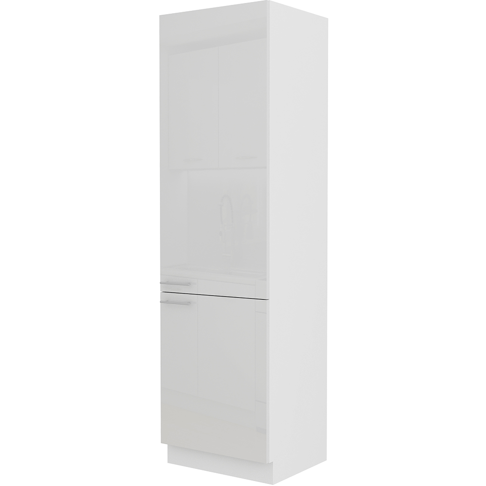 LARA wh | vysoká skříňka 60DK-210 2F potravinová | 60 cm | UNI dvířka | bílá lesk