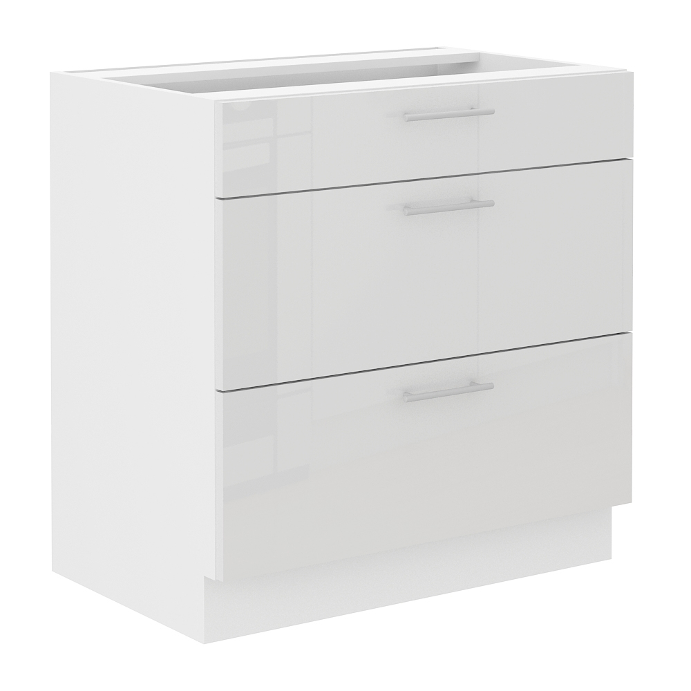 Kuchyňská linka LARA wh | ve tvaru L | 230x250 | UNI provedení | VÝBĚR TYPU ZÁSUVEK | bílá lesk