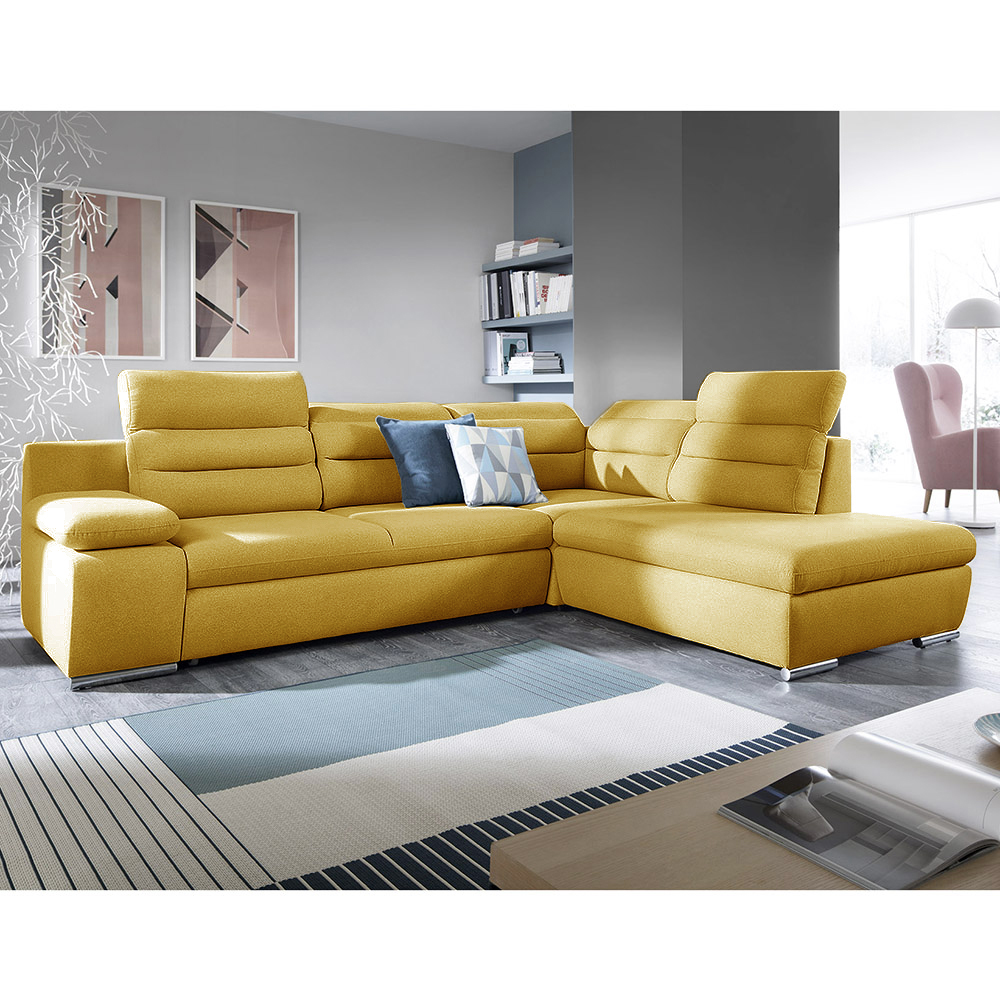 Sedací souprava GRECO | PRAVÁ | Rosario 470 žlutá | AKČNÍ CENA