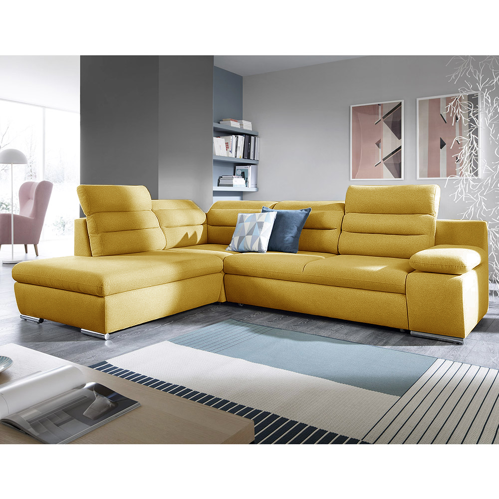 Sedací souprava GRECO | LEVÁ | Rosario 470 žlutá | AKČNÍ CENA