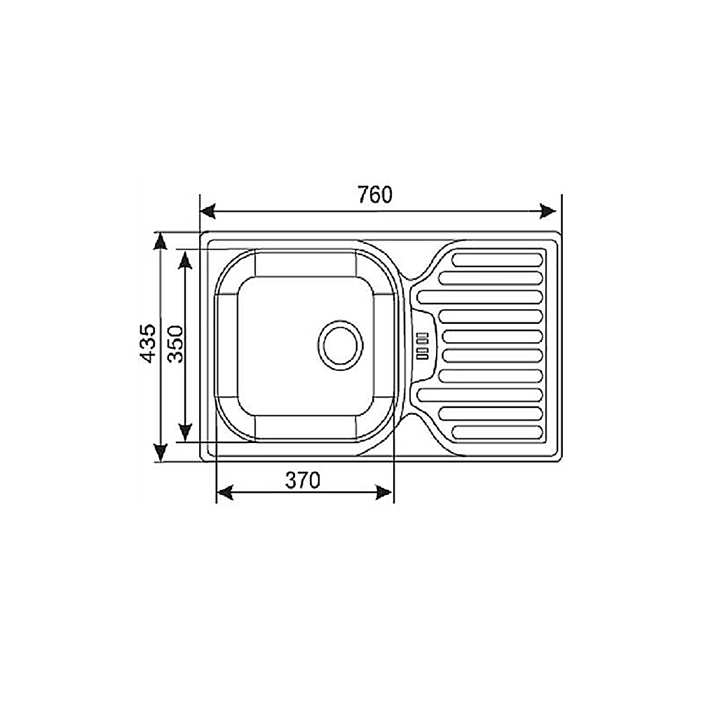 Kuchyňský dřez 76x43,5 cm | nerez
