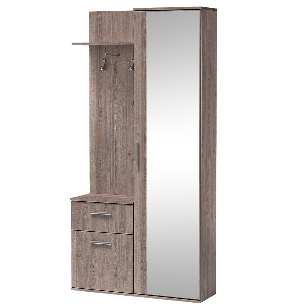 Předsíňová stěna LUX | 97 cm | se zrcadlem | UNI provedení | trufla