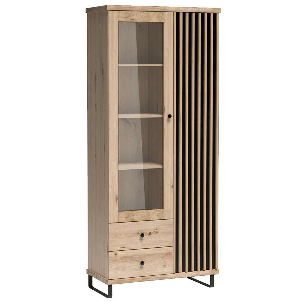 Obývací stěna se skříní CALI | 4 díly + ČERNÉ NOHY | 420 cm | sestava D | artisan