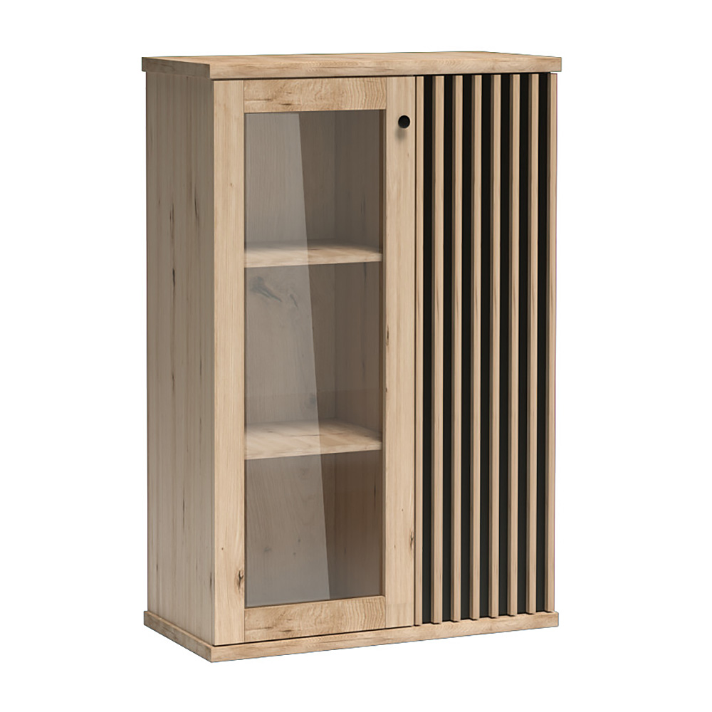 Obývací stěna se skříní CALI | 4 díly + ČERNÉ NOHY | 420 cm | sestava D | artisan