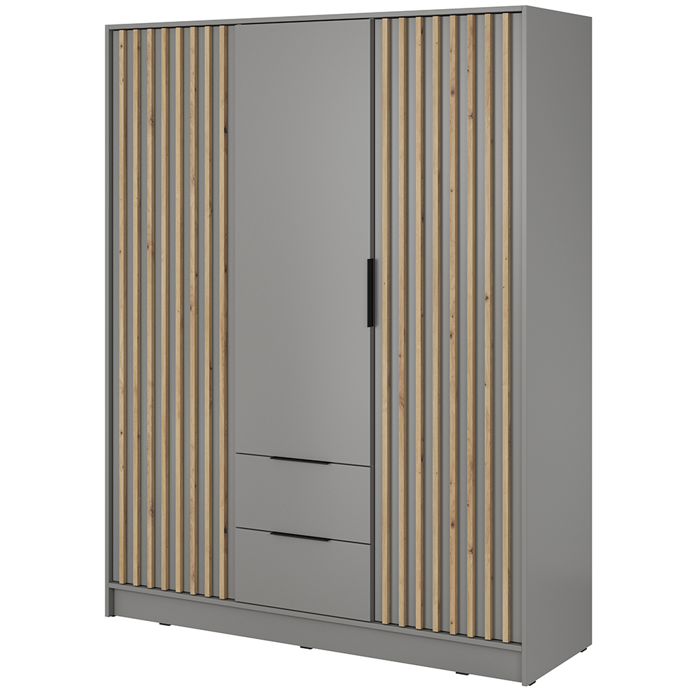 Šatní skříň NELLY 3D bez zrcadla | 155 cm | šedá