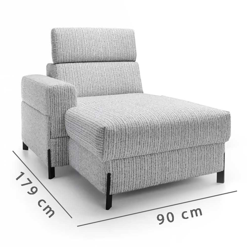 ULISES | díl OBKL | 90x179 cm | delší otoman s úložným prostorem | VÝBĚR TKANIN a NOŽIČEK