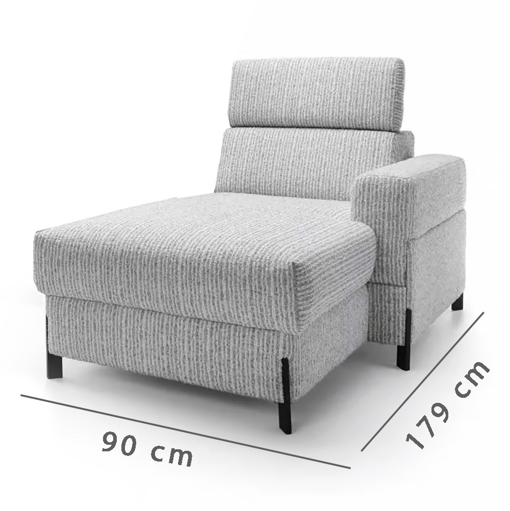 ULISES | díl sedačky OBKR | 90x179 cm | delší otoman s úložným prostorem | VÝBĚR TKANIN a NOŽIČEK