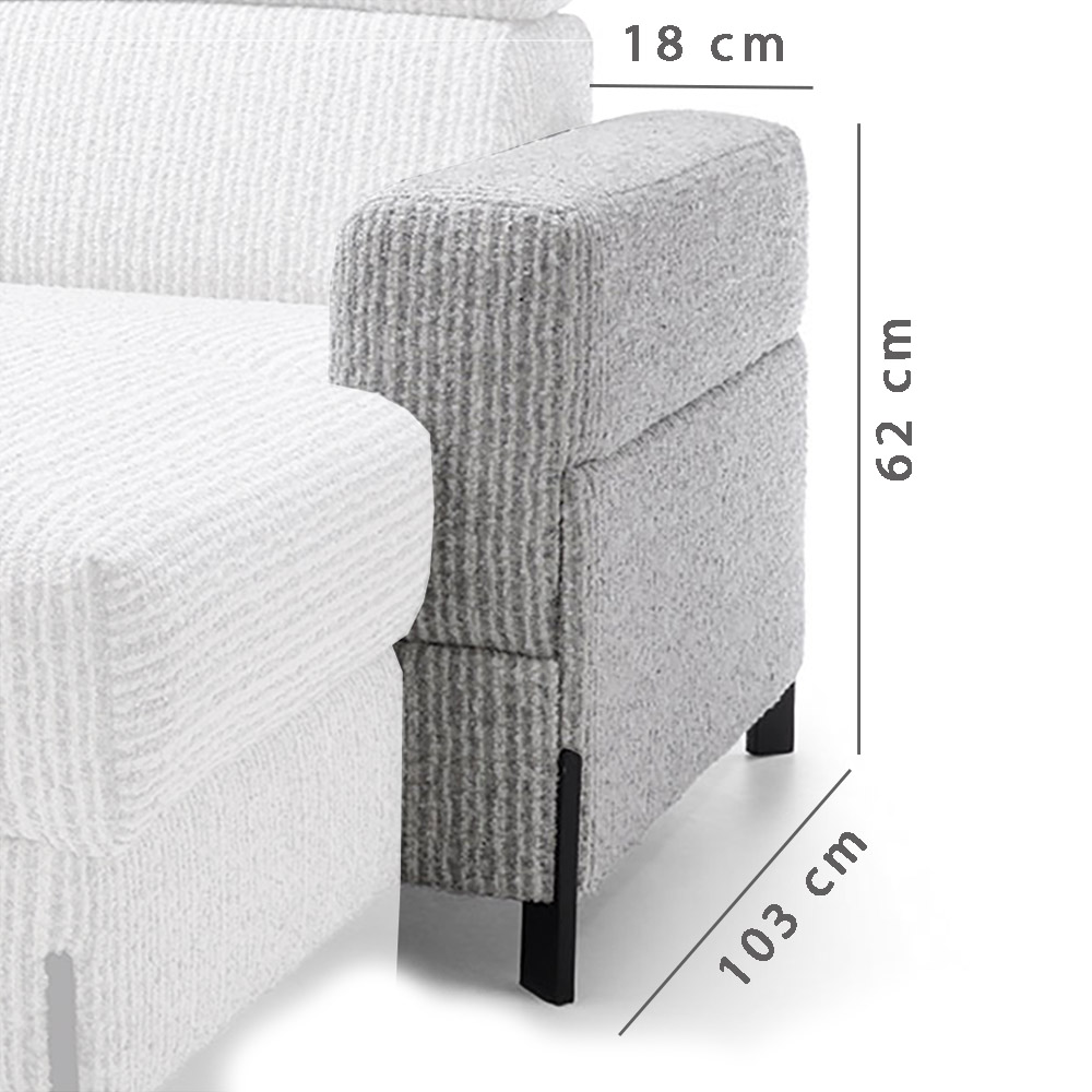 ULISES | díl sedačky PK | 18 cm | pravá područka | VÝBĚR TKANIN a NOŽIČEK