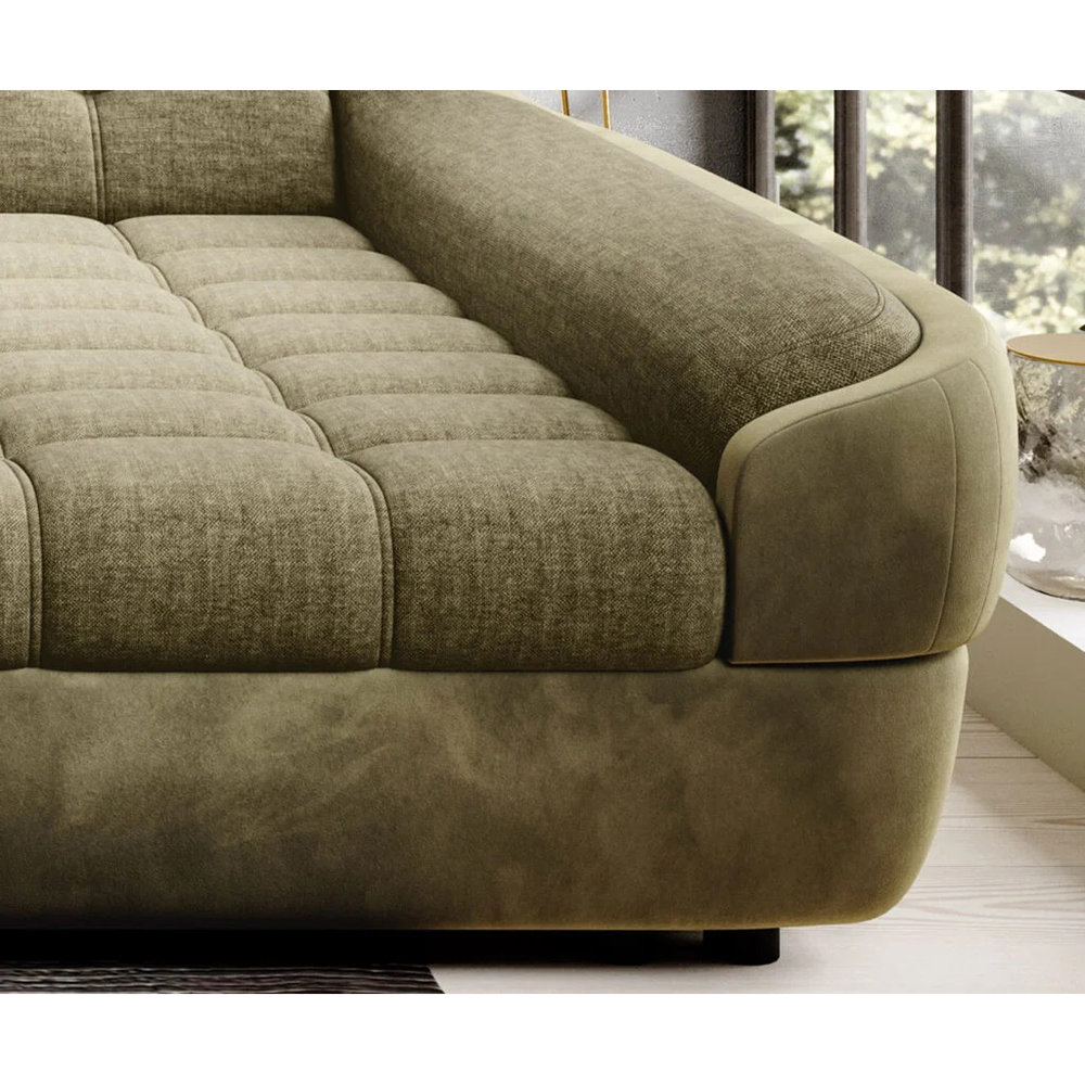 Sedací souprava INFINITY | 290x179 | rozkládací + úložný prostor | olivová | POSLEDNÍ KUS Z PRODEJNY