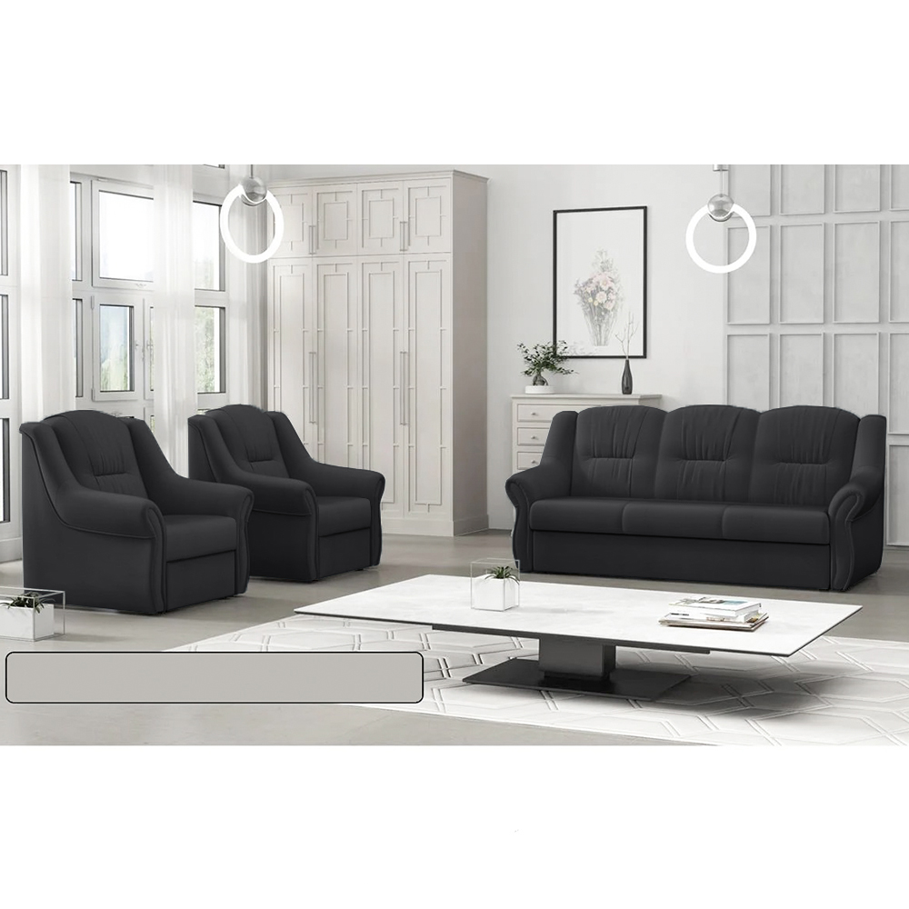 Sedací sestava ALANA BIS 3+1+1 | crown 20 šedočerná | očalouněná záda