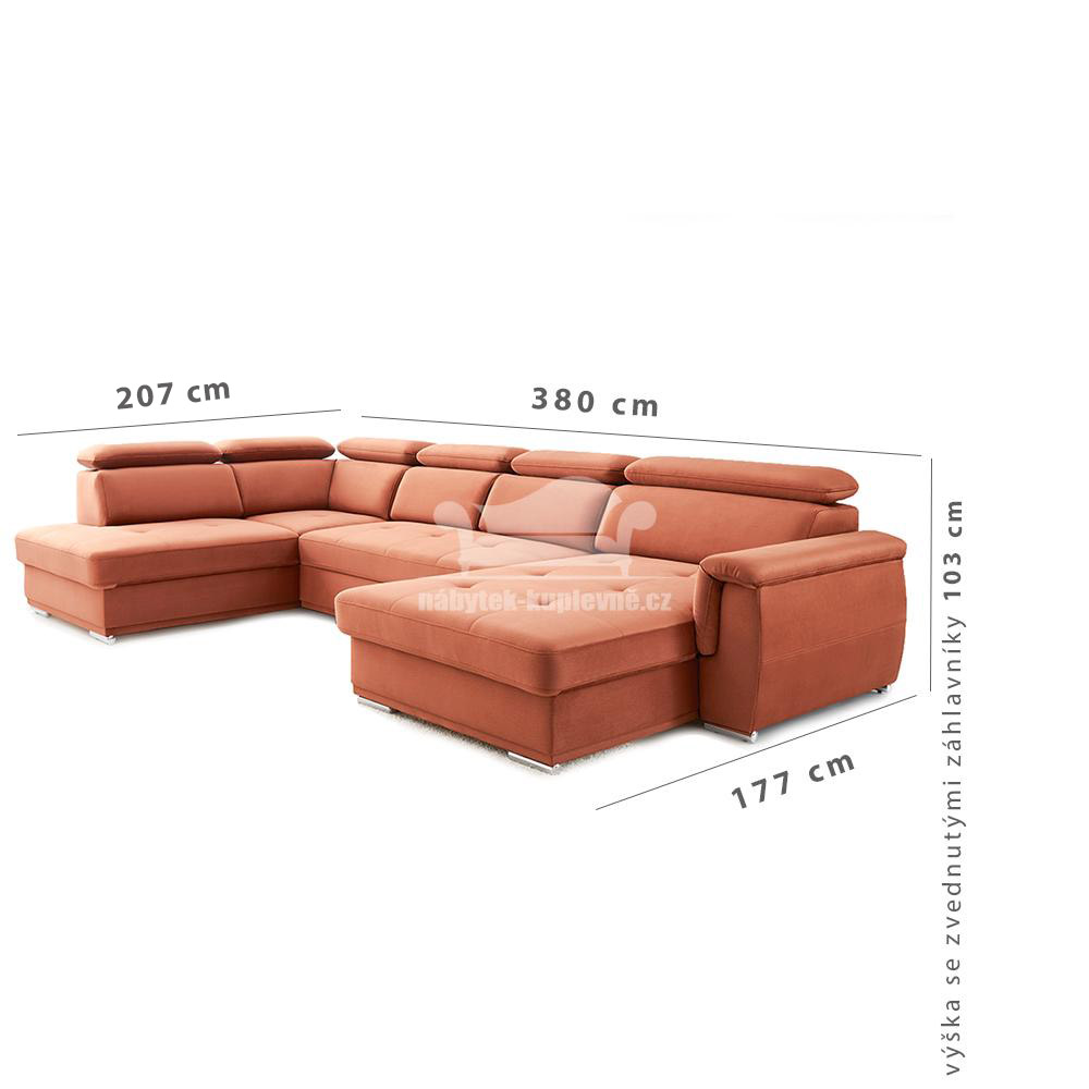 Sedací souprava UMBRIA V | 207x380x177 | levá | VÝBĚR LÁTEK