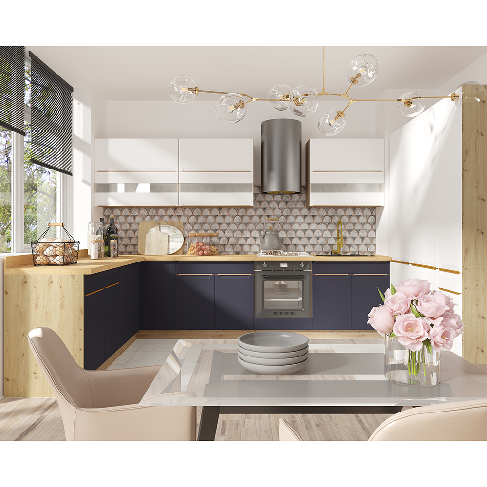 GLAMOUR m | dolní skříňka GLA-13D dřezová | 90 cm | modrá mat