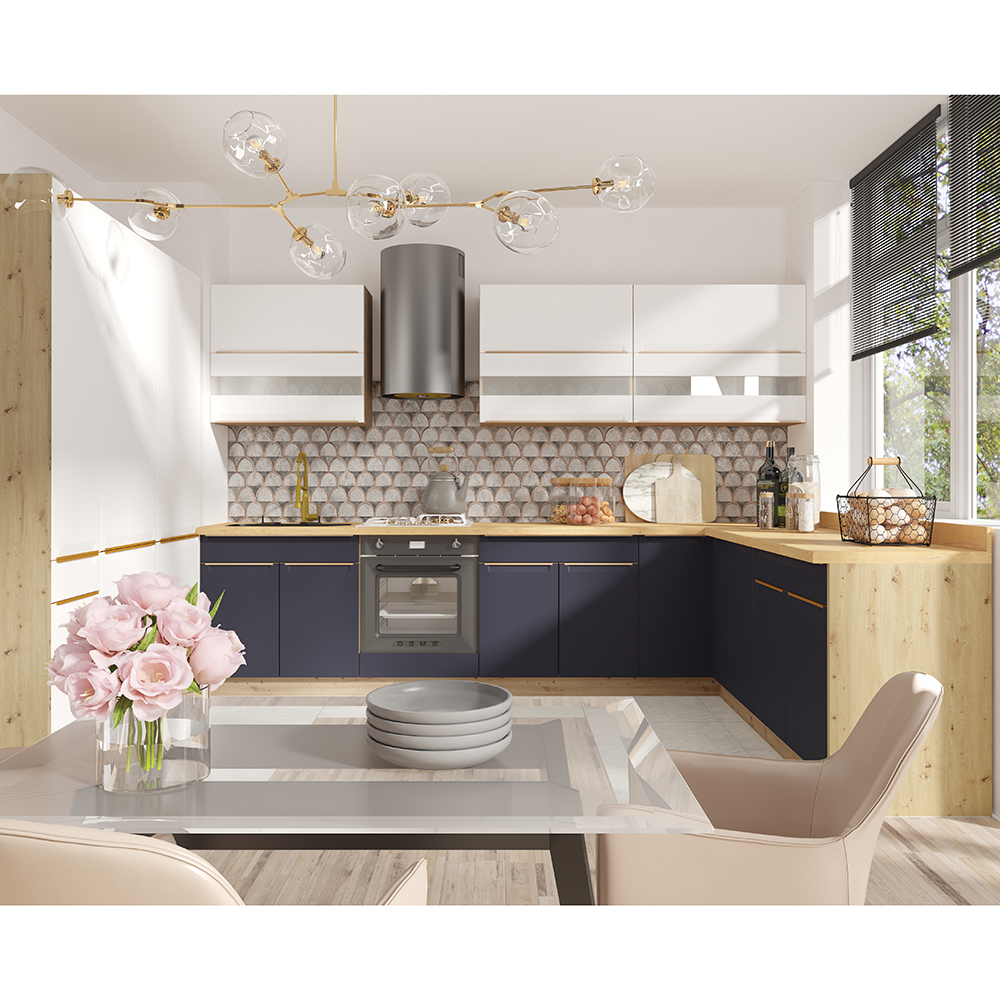 GLAMOUR m | dolní skříňka GLA-13D dřezová | 90 cm | modrá mat