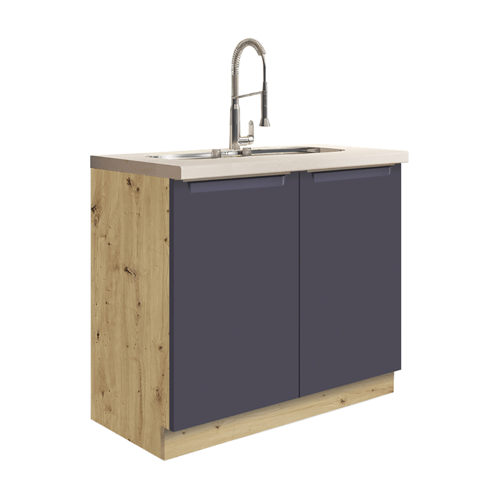 GLAMOUR m | dolní skříňka GLA-13D dřezová | 90 cm | modrá mat