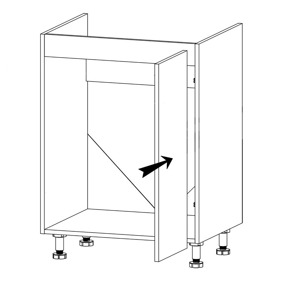 ASPEN gr | dolní skříňka D60Z | PRAVÁ | šedá lesk