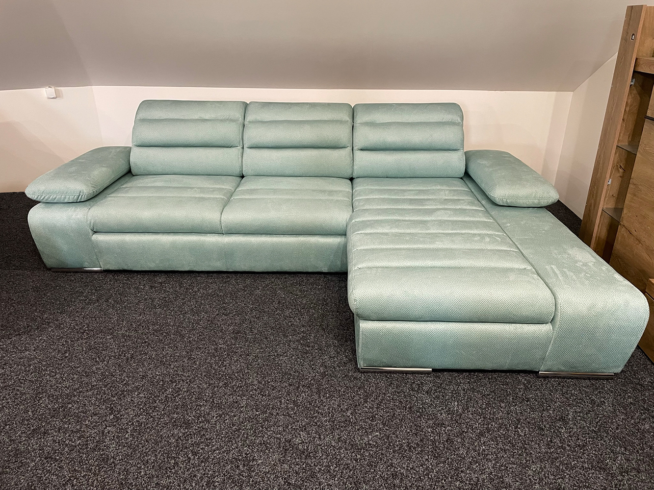 Sedací souprava KORFU | 282x194 | PRAVÁ | Viton 196 mintová | POSLEDNÍ KUS Z PRODEJNY