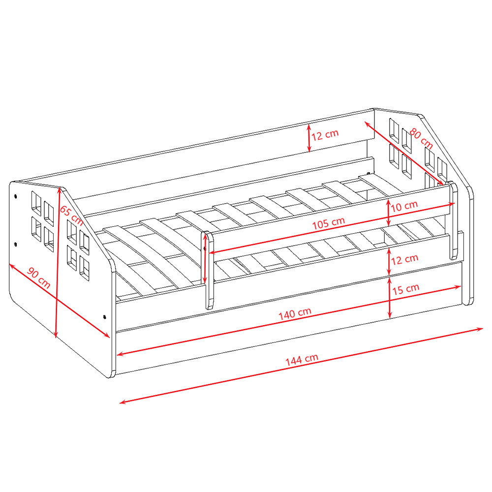 Kacper | jednolůžko 140x80cm  | bílá