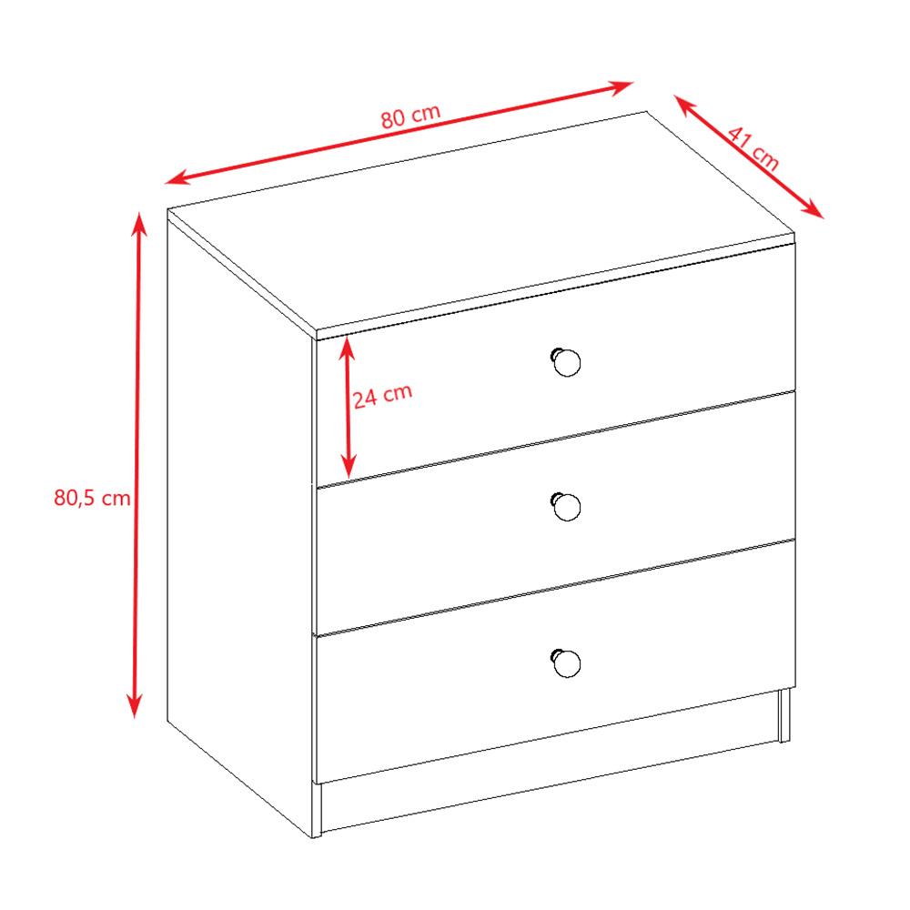 Babydreams | komoda | 80x80,5x41 cm | modrá/bílá