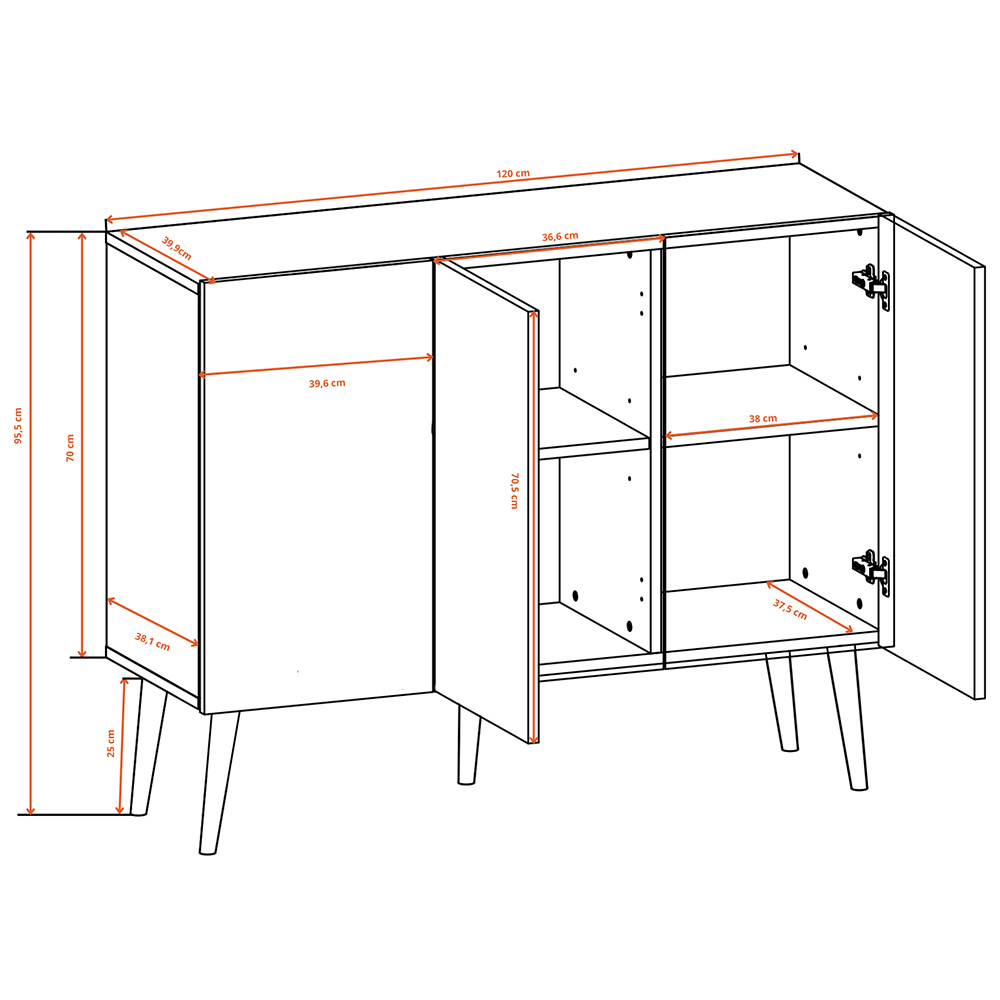 Toronto | komoda | dub artisan/bílá