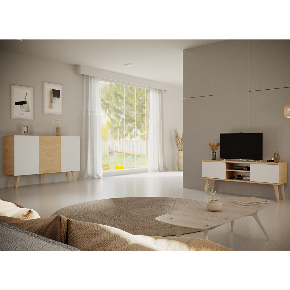 Toronto | komoda | dub artisan/bílá