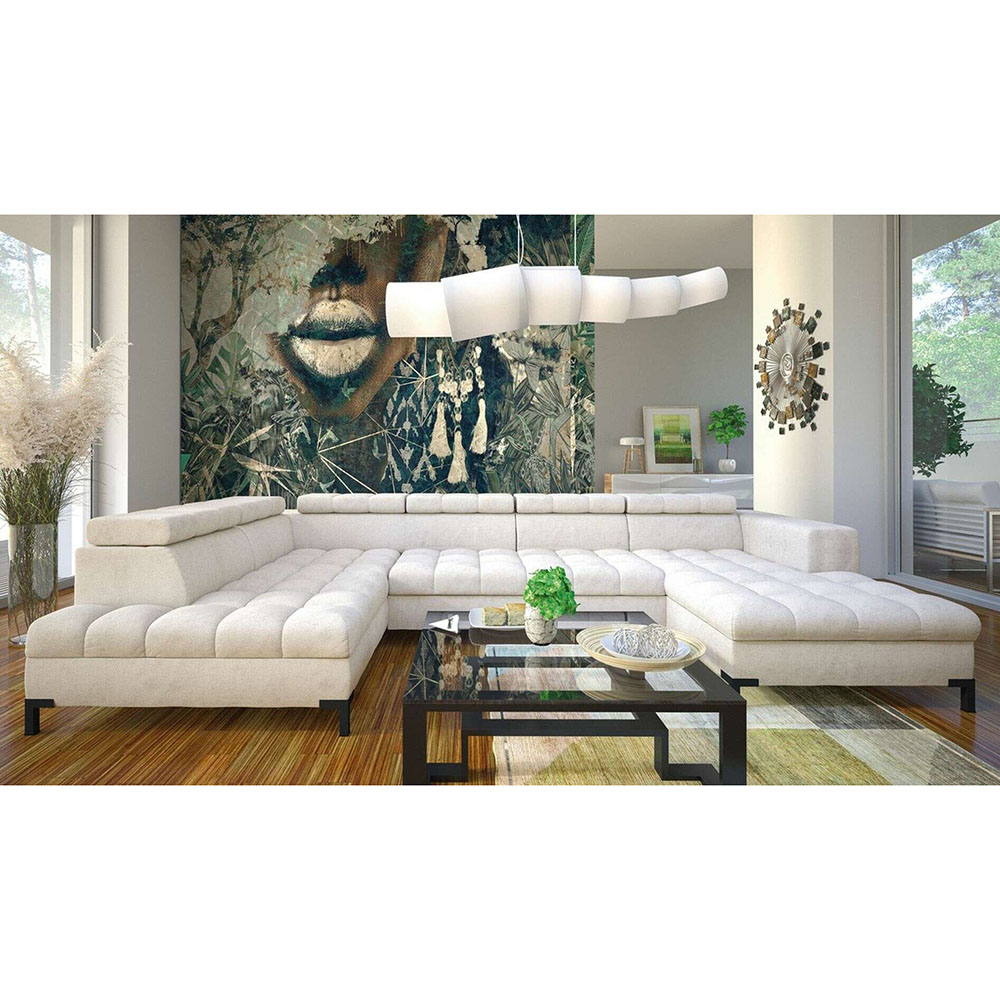 Sedací souprava ARTE | 200x348x190 cm | každodenní spaní + 2x úlož. prostor | VÝBĚR TKANIN a NOŽIČEK