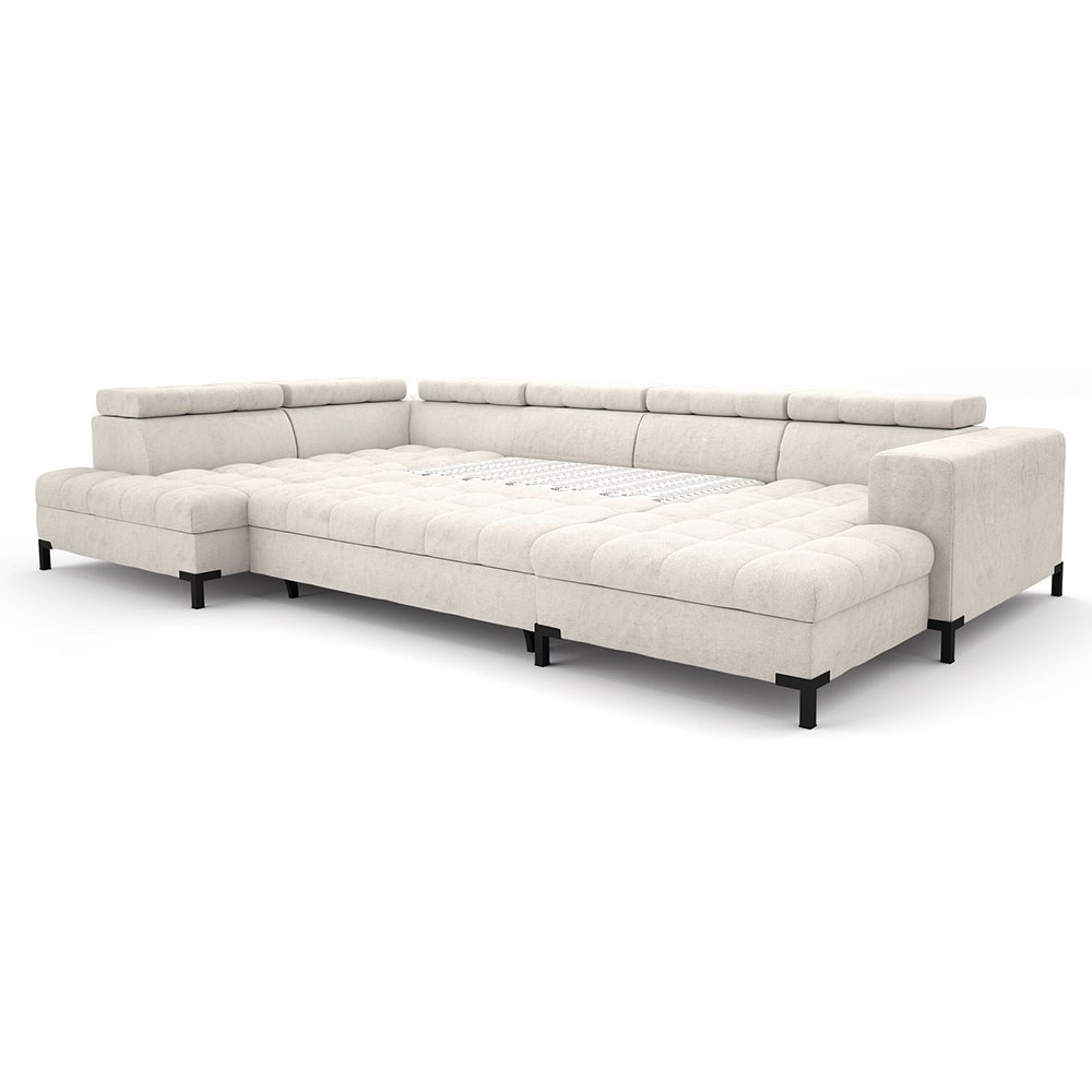 Sedací souprava ARTE | 200x348x190 cm | každodenní spaní + 2x úlož. prostor | VÝBĚR TKANIN a NOŽIČEK