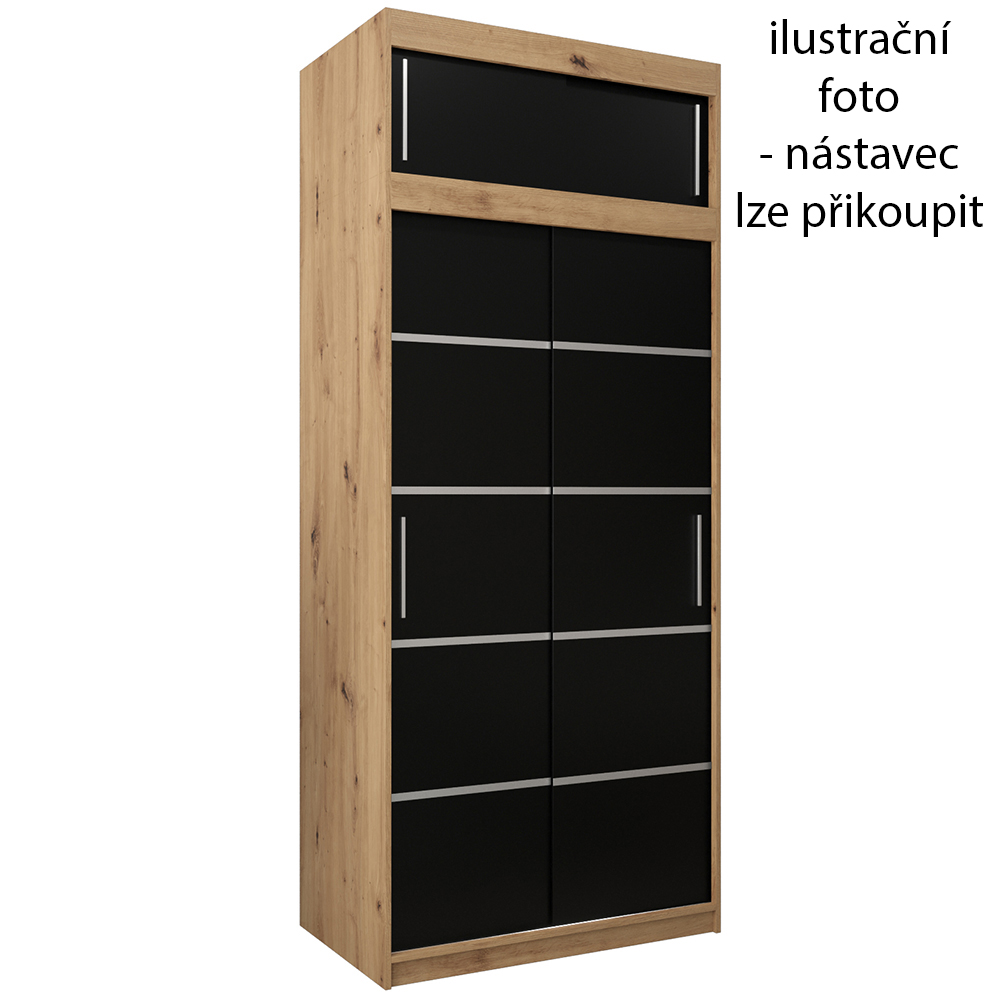 Šatní skříň Verona 1 | 100 cm | artisan/černá